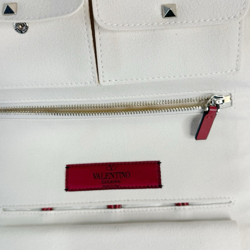 Valentino Garavani Red travel Jewelry Clutch with Silver Studs - Picture 6 of 16